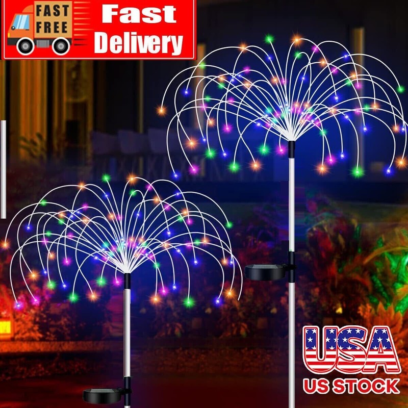 100-200LED Solar Firework Light string Outdoor Waterproof Path Lawn Garden Decor gallery