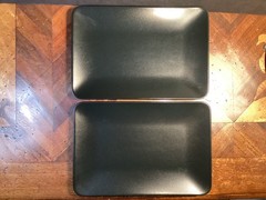 2x Ikea Dinera Rectangle Dinner Plates BLACK 11.5″ x 7-7/8” Romania #18691