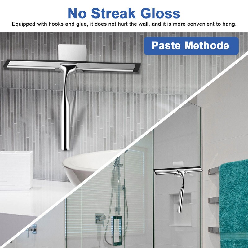 Glass Wiper Durable Replacement Squeegee Shower Cleaner Doors Bathroom Windows gallery