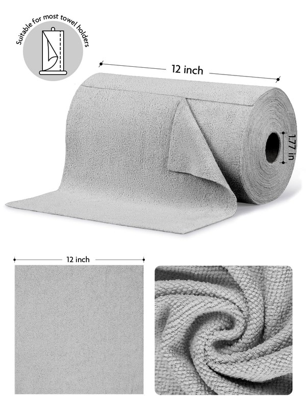 Microfiber Cleaning Cloth Roll -75 Pack, Tear Away Microfiber Towels, 12" x 1... gallery