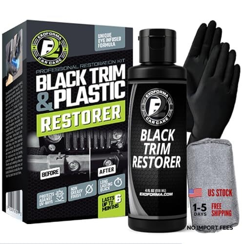 Black Trim Restorer - Lasts 6+ Months, Dye Infused Waterproof Plastic 4 oz Kit gallery