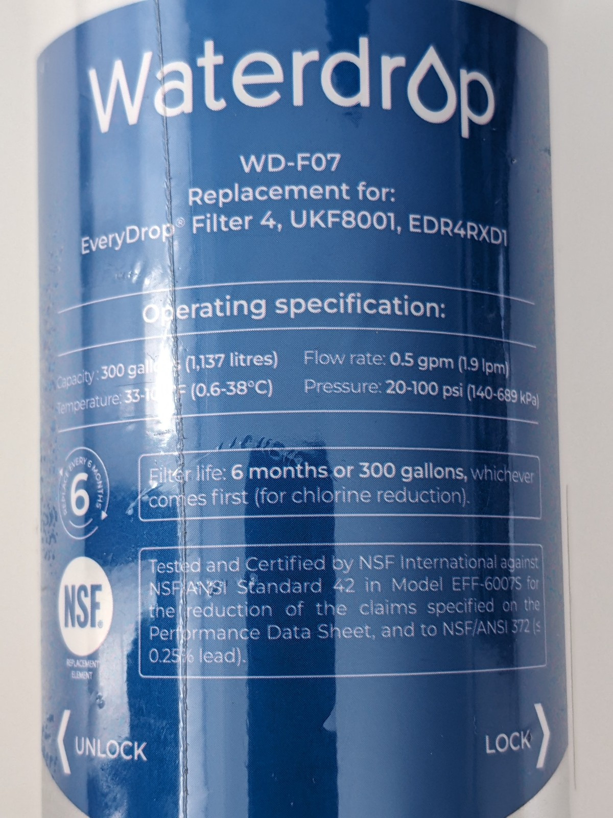 Waterdrop WD-F07 New Factory Sealed Replacement Filter for Maytag UKF8001 gallery