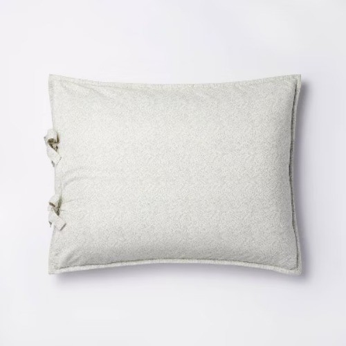 Decorative Border Cotton Slub Print Quilt Sham Light Teal Green – Threshold™ gallery
