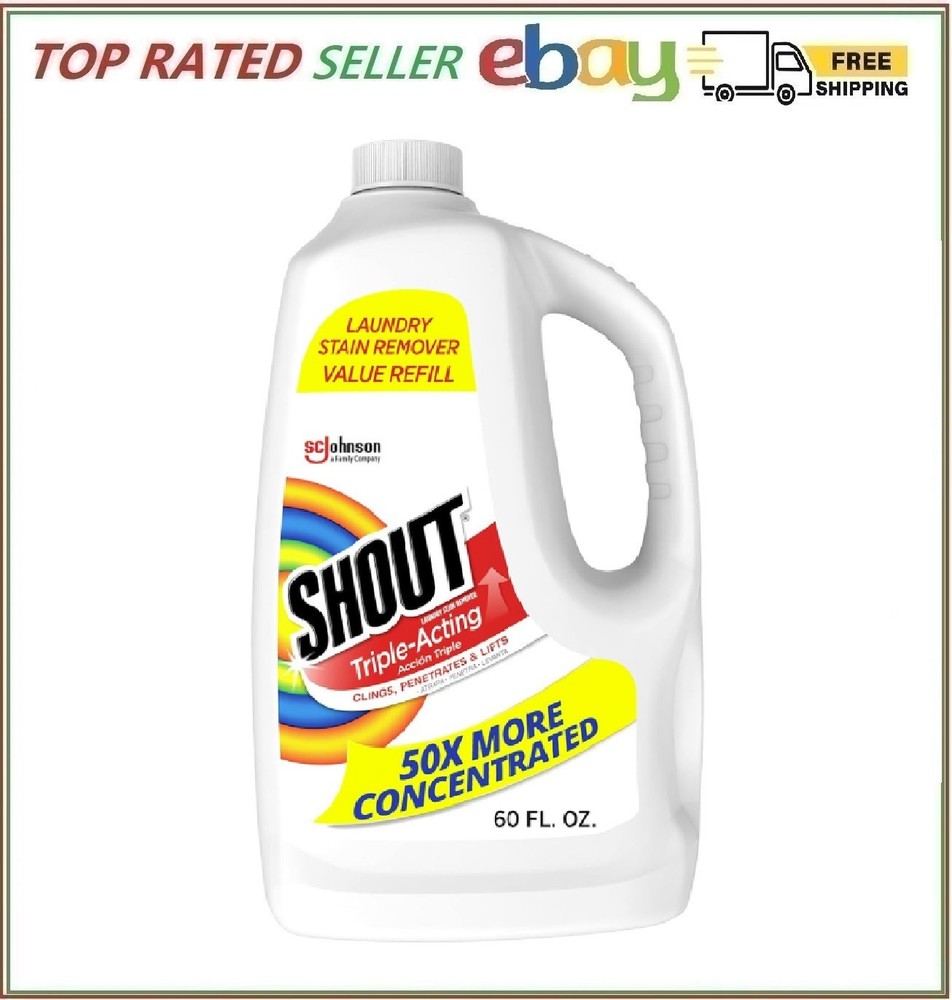 Shout Active Enzyme Laundry Stain Remover Spray, Triple-Acting, Penetrates 60oz