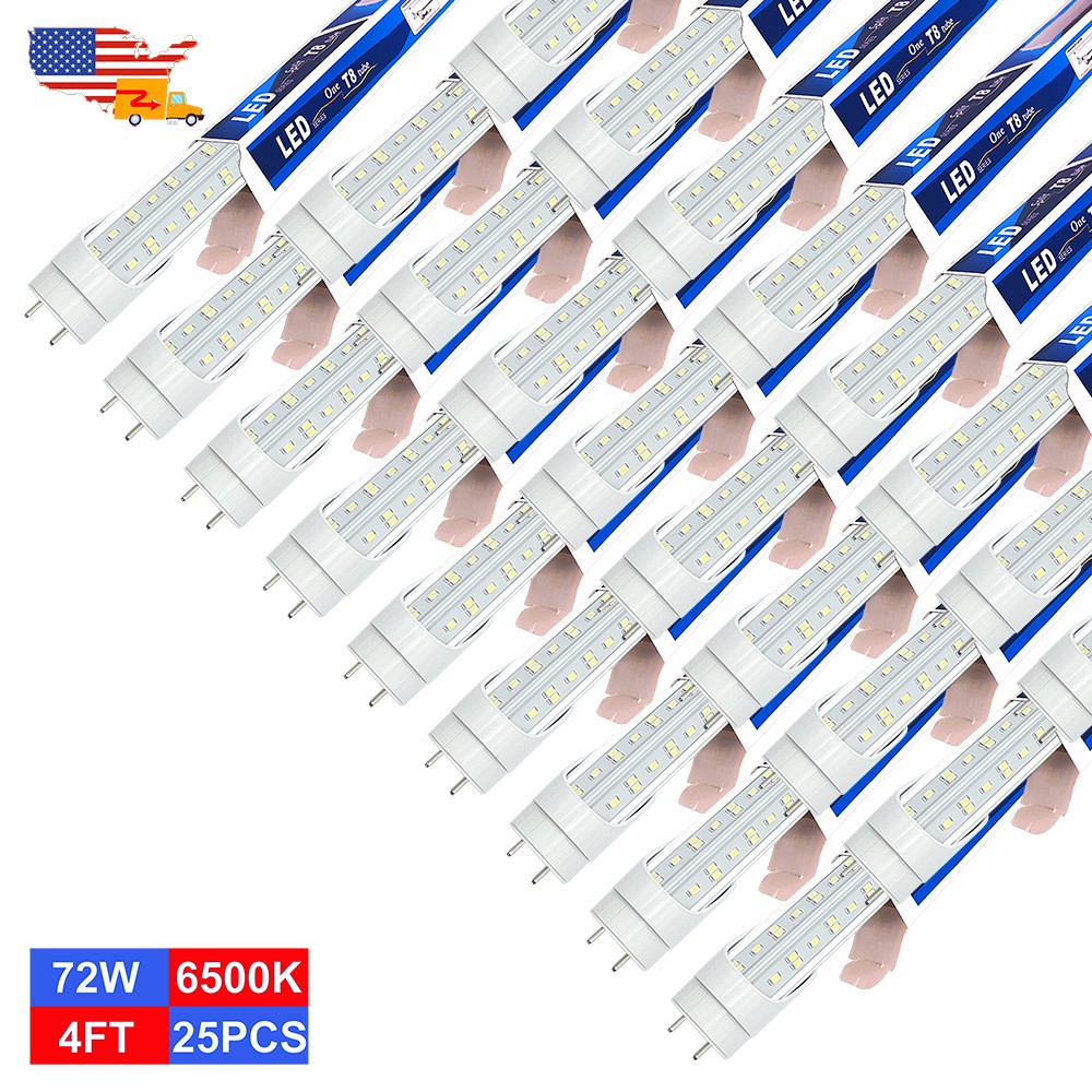 Double End Power G13 Bi-Pin 4FT Led Replacement Tubes 72W 7200Lm AC85-277V 25Pcs gallery