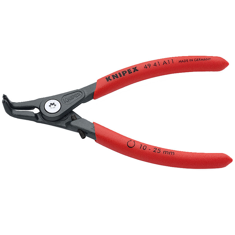 KNIPEX 49 41 A11 Precision Circlip Pliers, 10 - 25mm Ø Bore, 1.3mm Ø Tips, 130m gallery