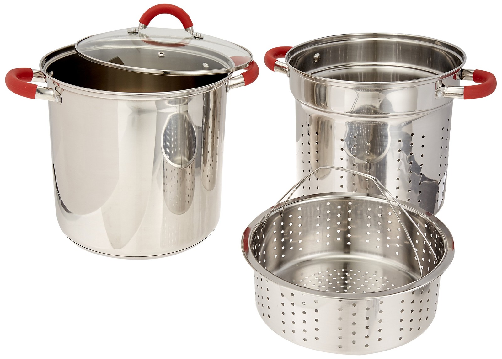 Excelsteel 12 Qt Multifunction Stainless Steel Pasta Cooker Encapsulated Base gallery