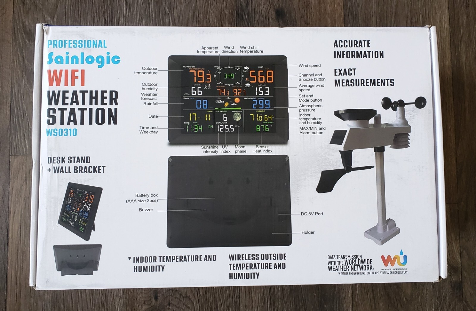 Sainlogic Pro Wi-Fi Weather Station Base Station 10" Big Color Display - WS0310 gallery