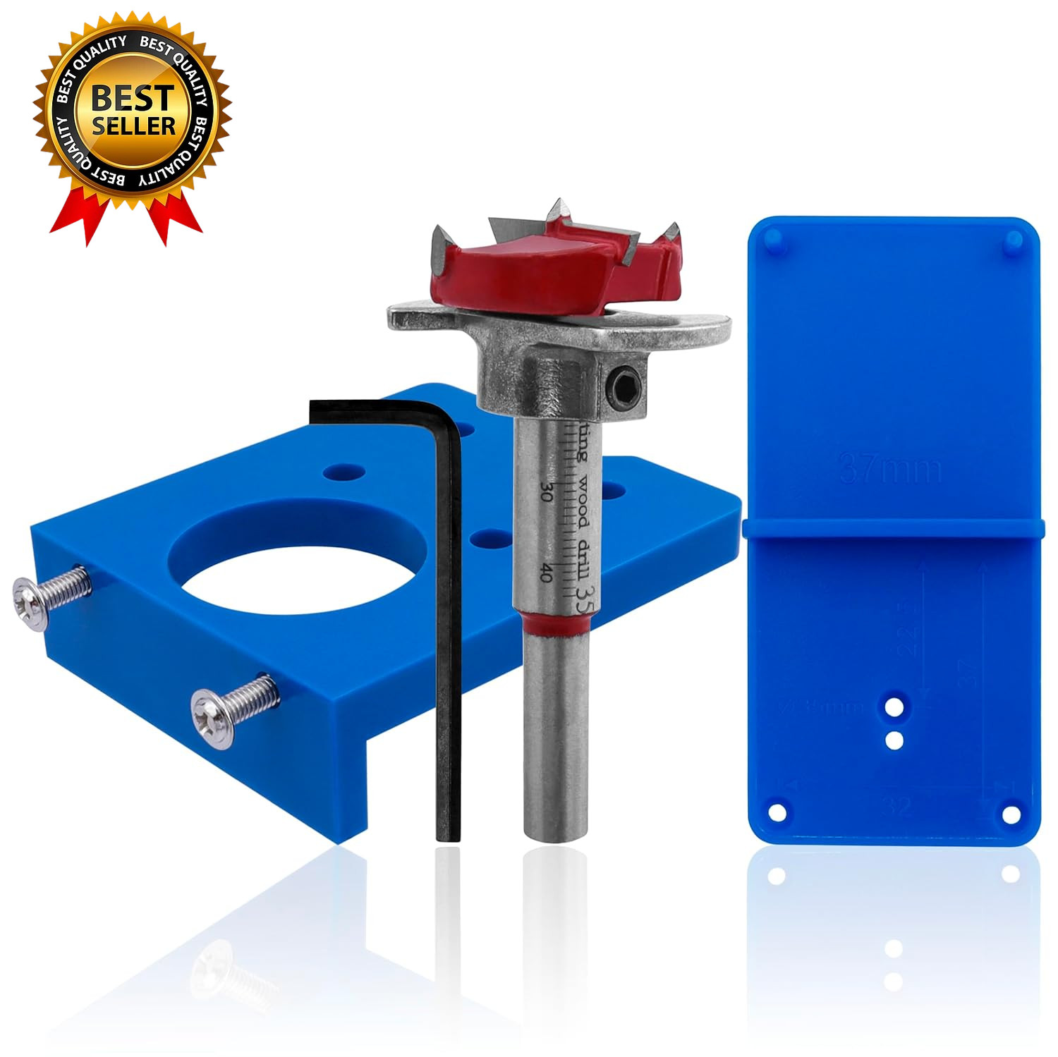 35Mm Concealed Hinge Jig Kit - Adjustable Depth Carbide Forstner Drill Bit Hinge gallery