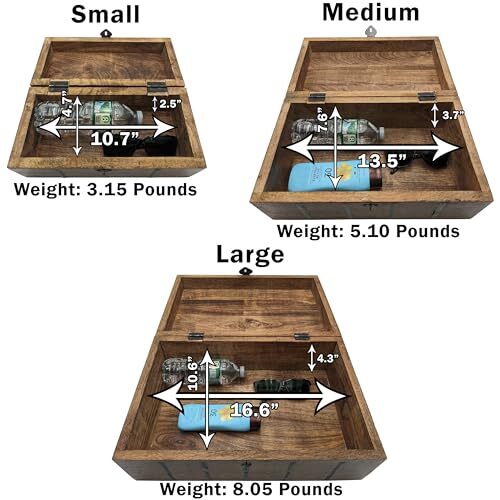 Set of 3 (Small, Medium, and Large) Nesting Wooden Pirate Treasure Chests, Hi... gallery