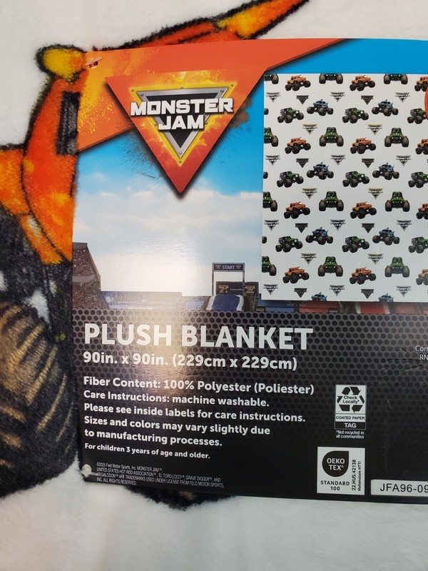Monster Jam Oversized Plush Throw Blanket 90in X 90in White 🔥 Exclusive 2025 gallery