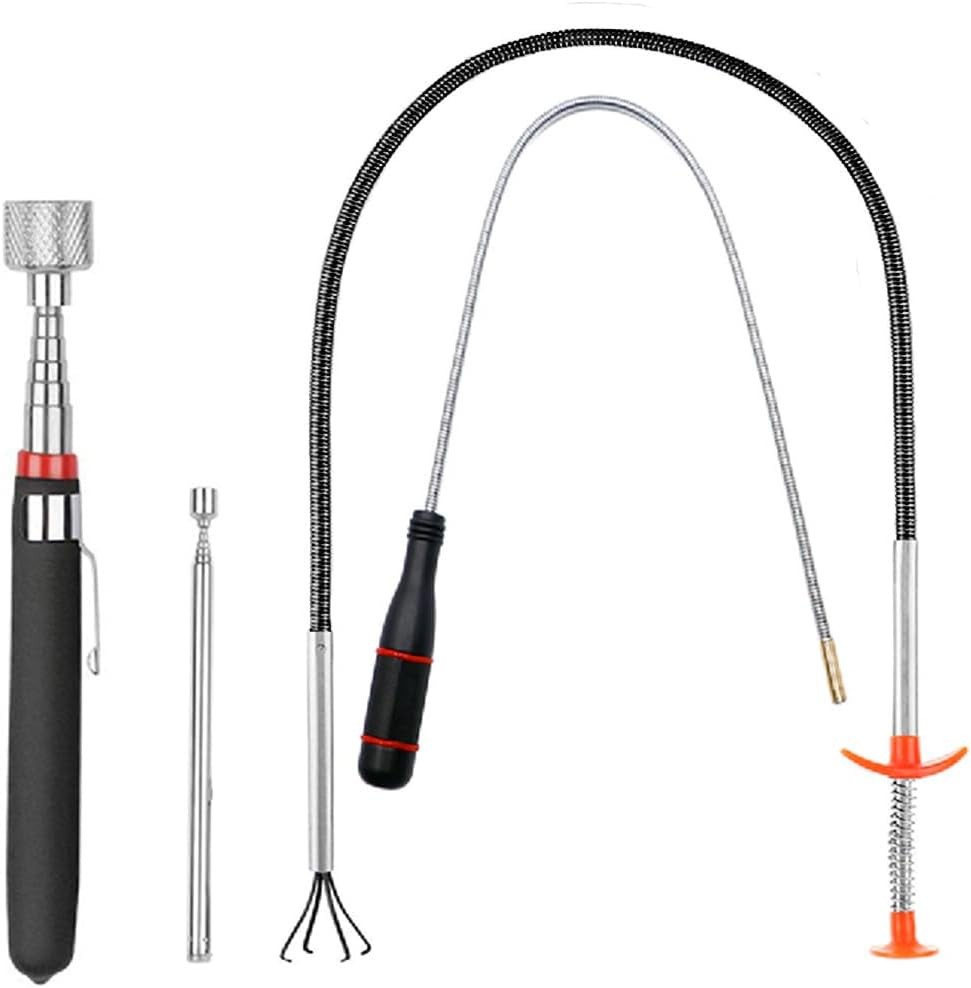 4 Pack Telescoping Magnetic Pickup Tool Set Flexible Grabber Claw Retriever gallery