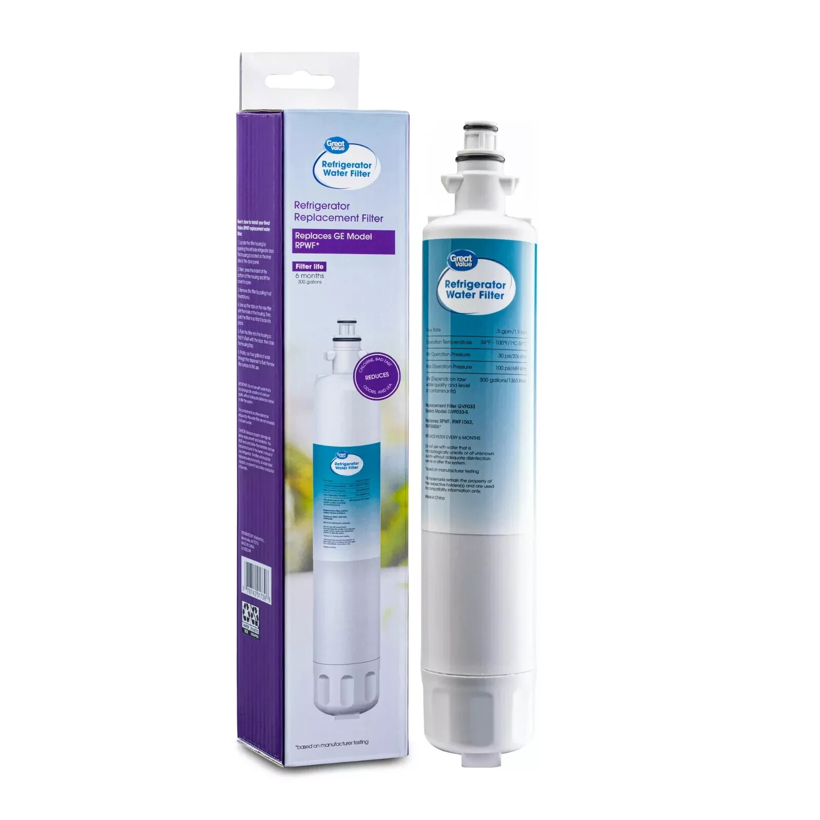 Great Value Replacement Refrigerator Water Filter GE RPWF 1 Pack gallery