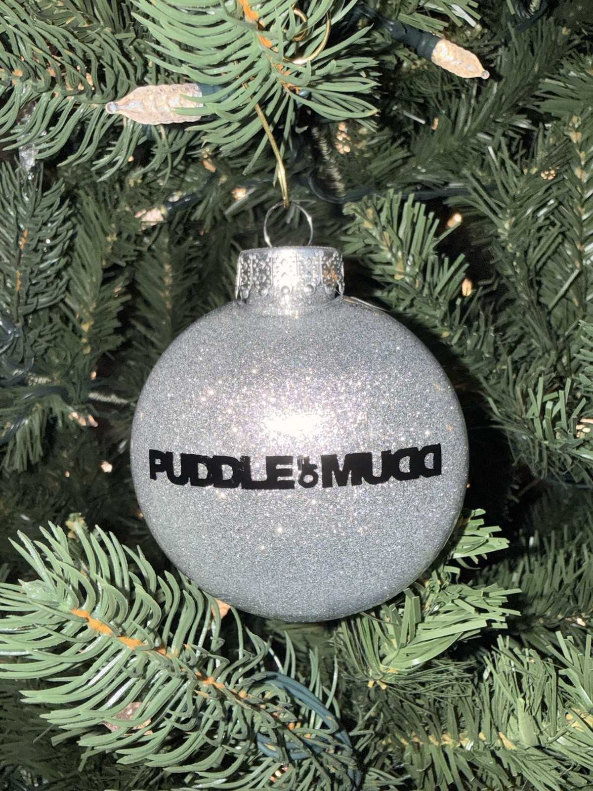 Handmade Puddle Of Mudd Themed Silver Christmas Ornament Shatterproof Disc NEW gallery