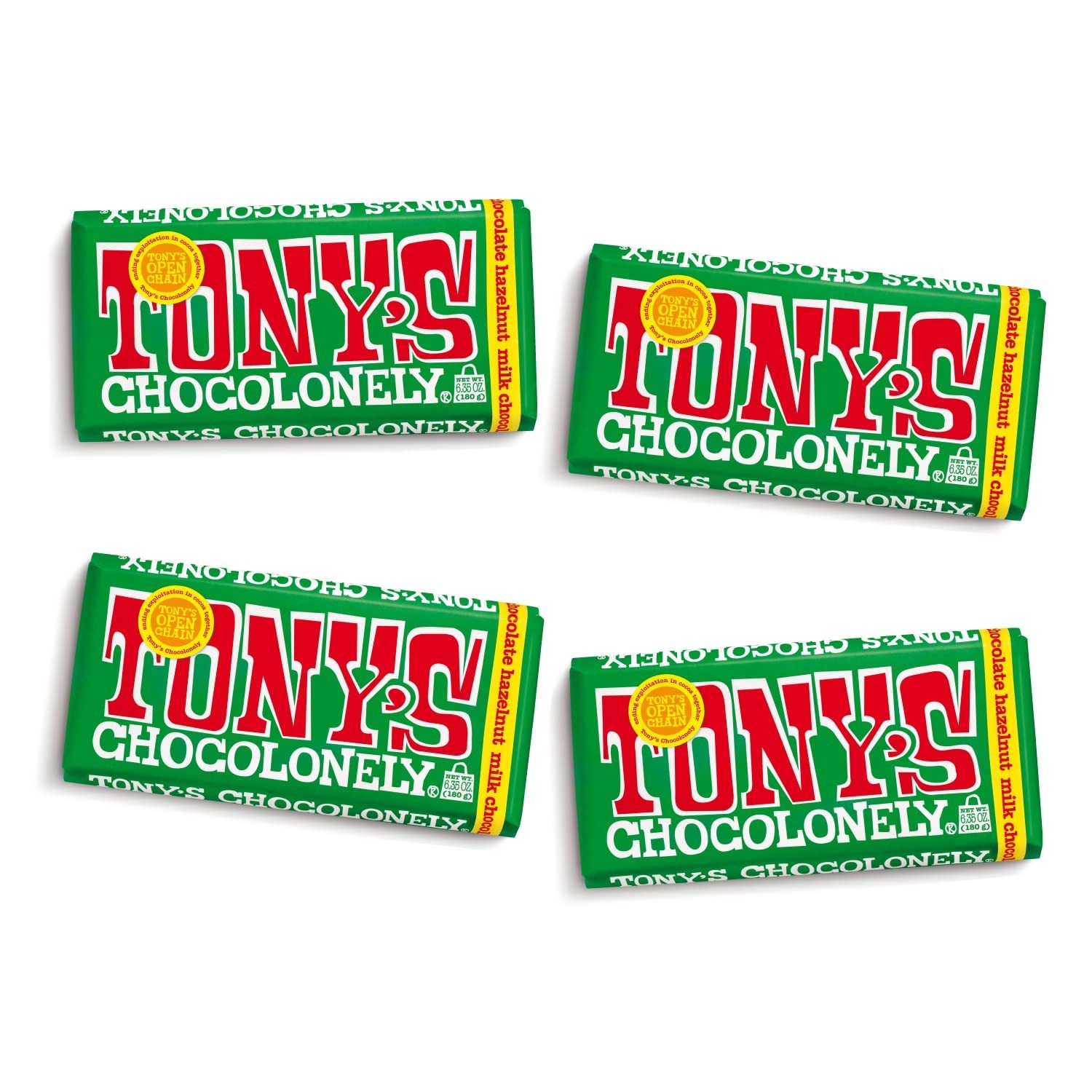 Belgian Milk Chocolate Hazelnut Candy Bars - Fairtrade, 32% Cacao, 4 Pack, 6.35 gallery