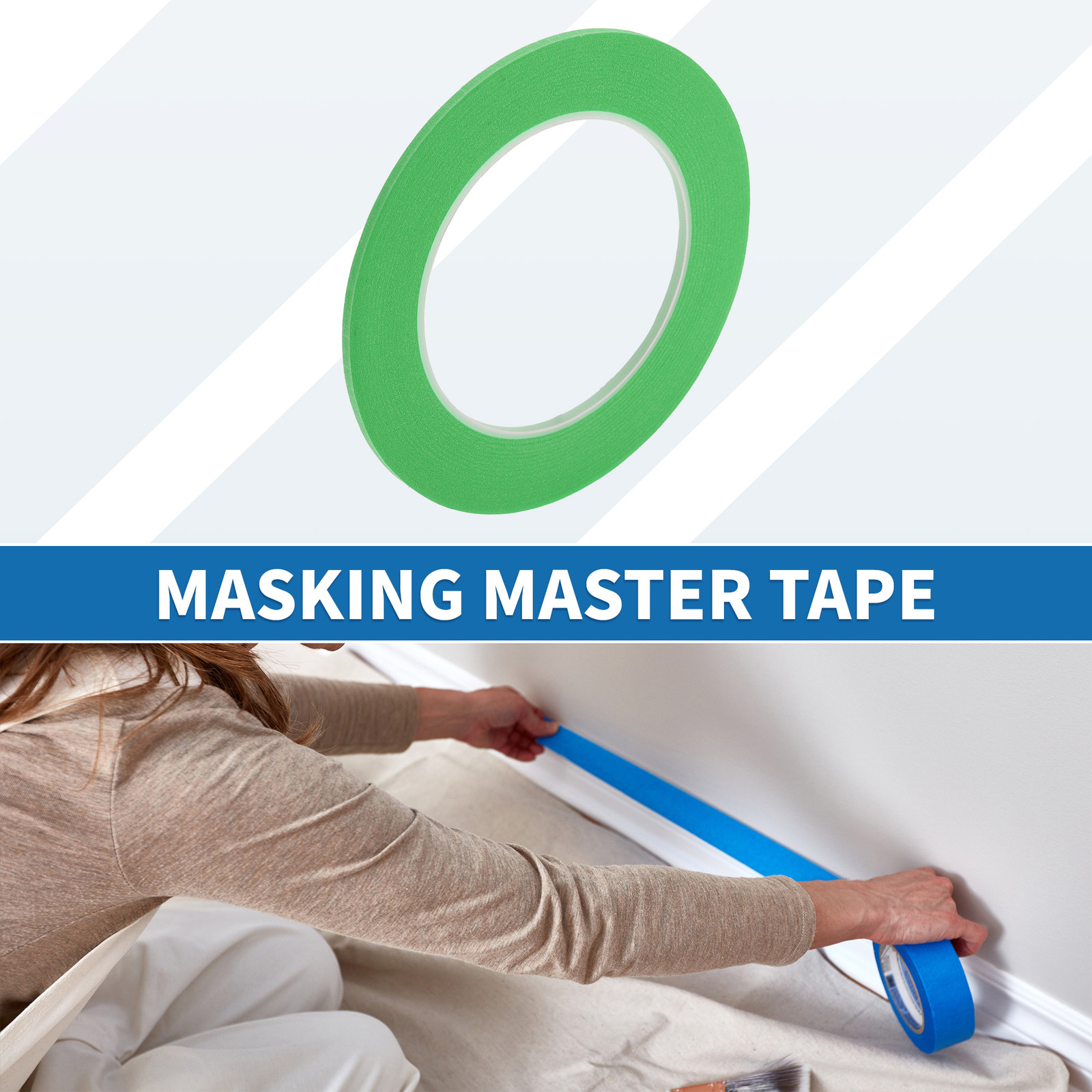 Painters Tape Easy Removal 0.1 Inches x 52.5 Yards Masking Master Tape Green gallery