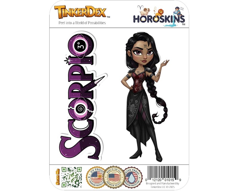Scorpio Sticker and Magnet - Enigmatic Scorpion Horoskins™ – Zodiac Water Sign | gallery