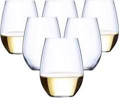 Stemless Unbreakable Crystal Clear Disposable Plastic Wine Glass 10 oz