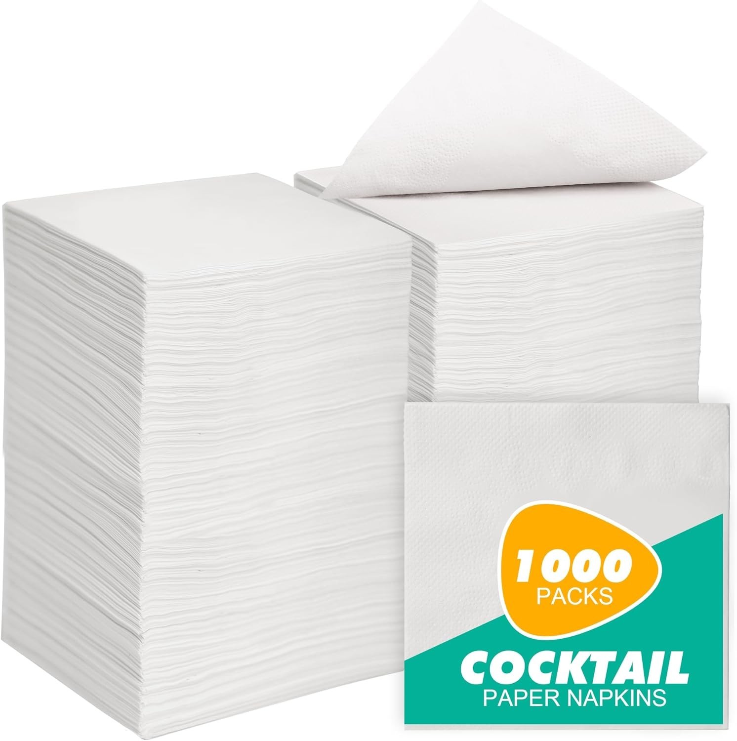 Disposable Napkins Bulk 1000 Count White Beverage Paper for Bars Restaurants gallery