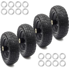 Flat-Free Solid Polyurethane Tires Garden Cart Replacement 10 Inch 4-Pack New