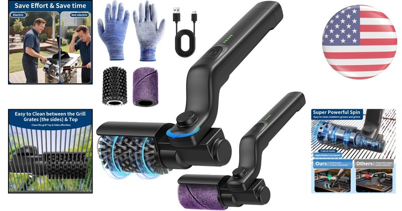 Powerful Electric BBQ Grill Brush - Versatile Detached Head & Long Battery Life gallery
