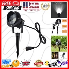 Flag Light Plug in Spotlight, 9W LED Outdoor Landscape Spotlight 120V 5000K D…