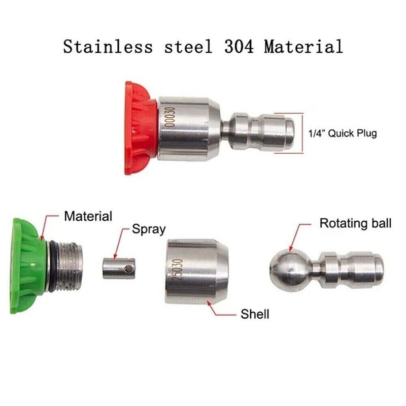 4.0 Spray Tips 80° rotatable angle S. Steel Quick Connect Pressure Washer 4 Pc gallery