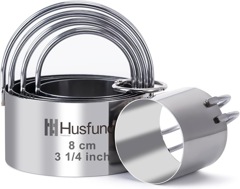 Biscuit Cutter Set Round Cookie Cutters with Handle 5 Pieces Stainless Steel New gallery