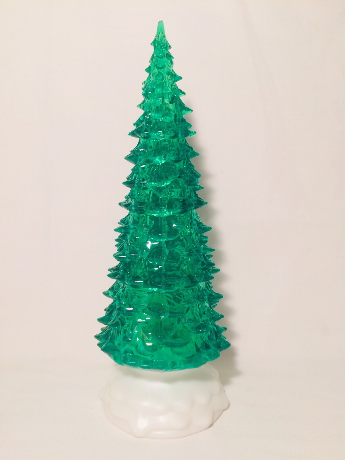 Lighted Christmas Tree LED 10 1/2" Battery Operated Green White Tabletop Decor gallery