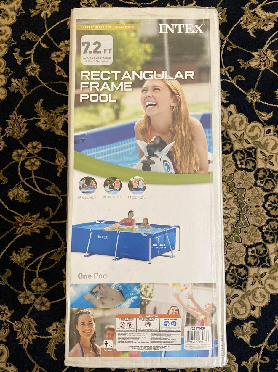NEW Intex 86”x 23” Rectangular Frame Above Ground Backyard Swimming Pool gallery