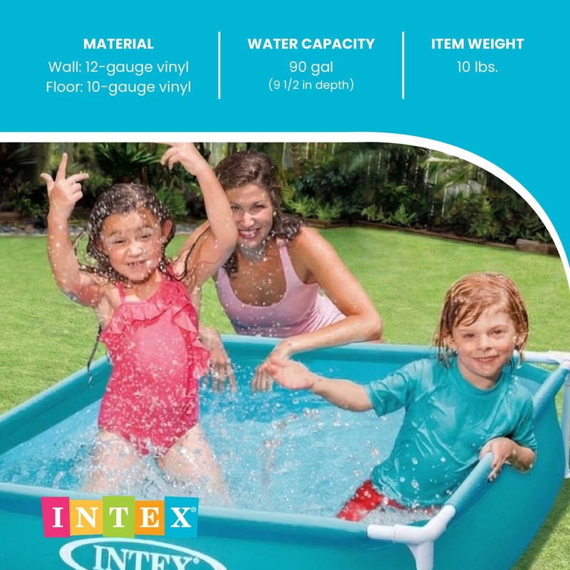 Intex 4ft x 12in Mini Frame Kiddie Beginner Swimming Pool, Ages 3 and Up, Blue gallery