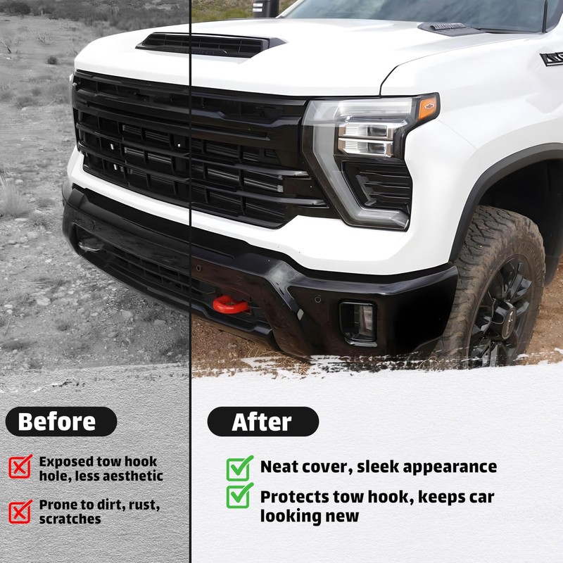 Tow Hook Covers Compatible with 2020 2021 2022 2023 2024 2025 2026 Chevy Red gallery