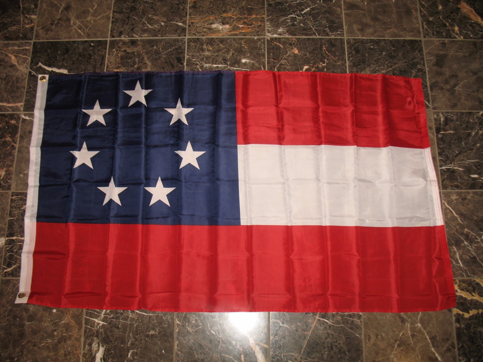1st National STARS AND BARS 7 Star Flags heavy canvas header brass grommets 100D gallery