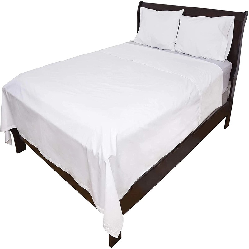 Solid White, Flat Bed Sheets, 1-Piece, 200 Thread Count Poly-Cotton Blend, gallery