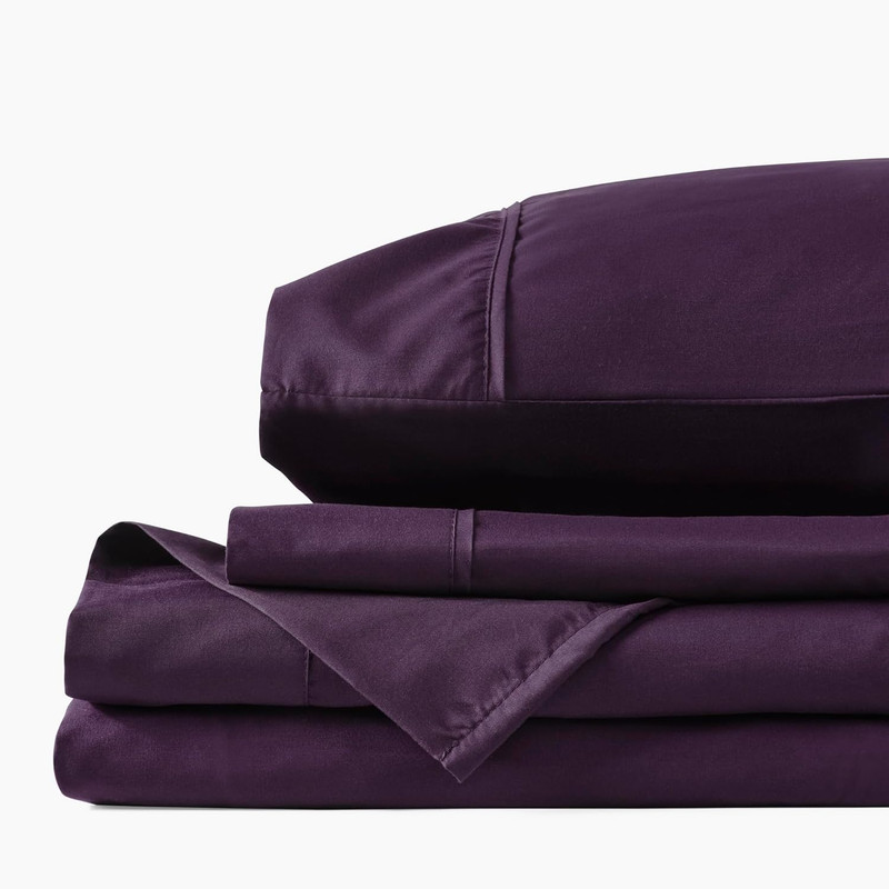 Extra Soft Eggplant King Sheet Set - 1500TC Cooling for Hot Sleepers gallery