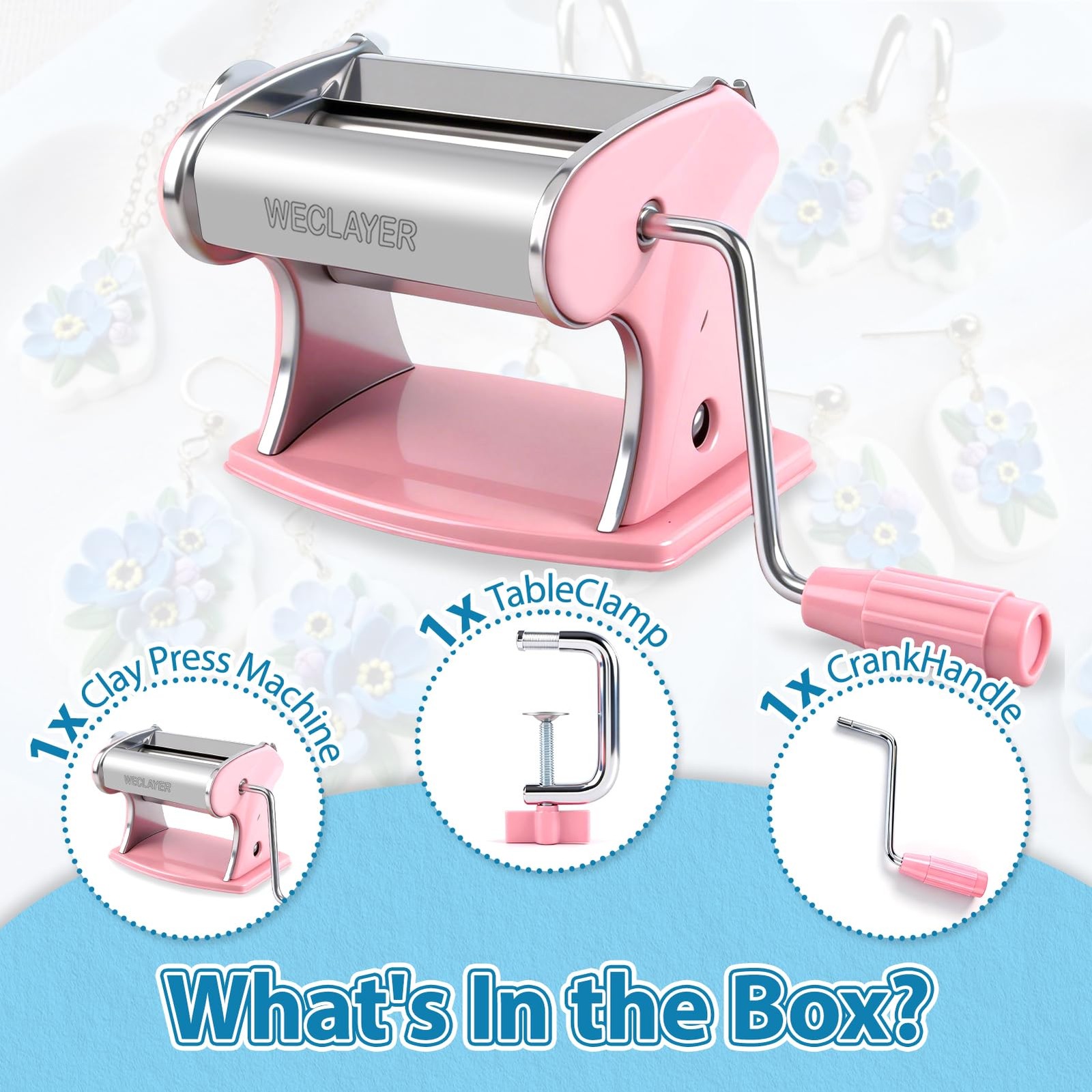 Polymer Clay Press Machine,Clay Roller Machine,Includes Clamp and Hand gallery