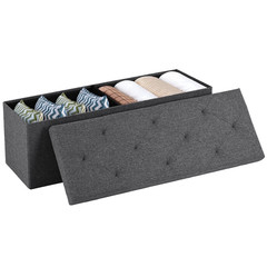 CONCETTA Storage Ottoman Bench 43in 660lb Gray (PE-Gray, FREESHIP)