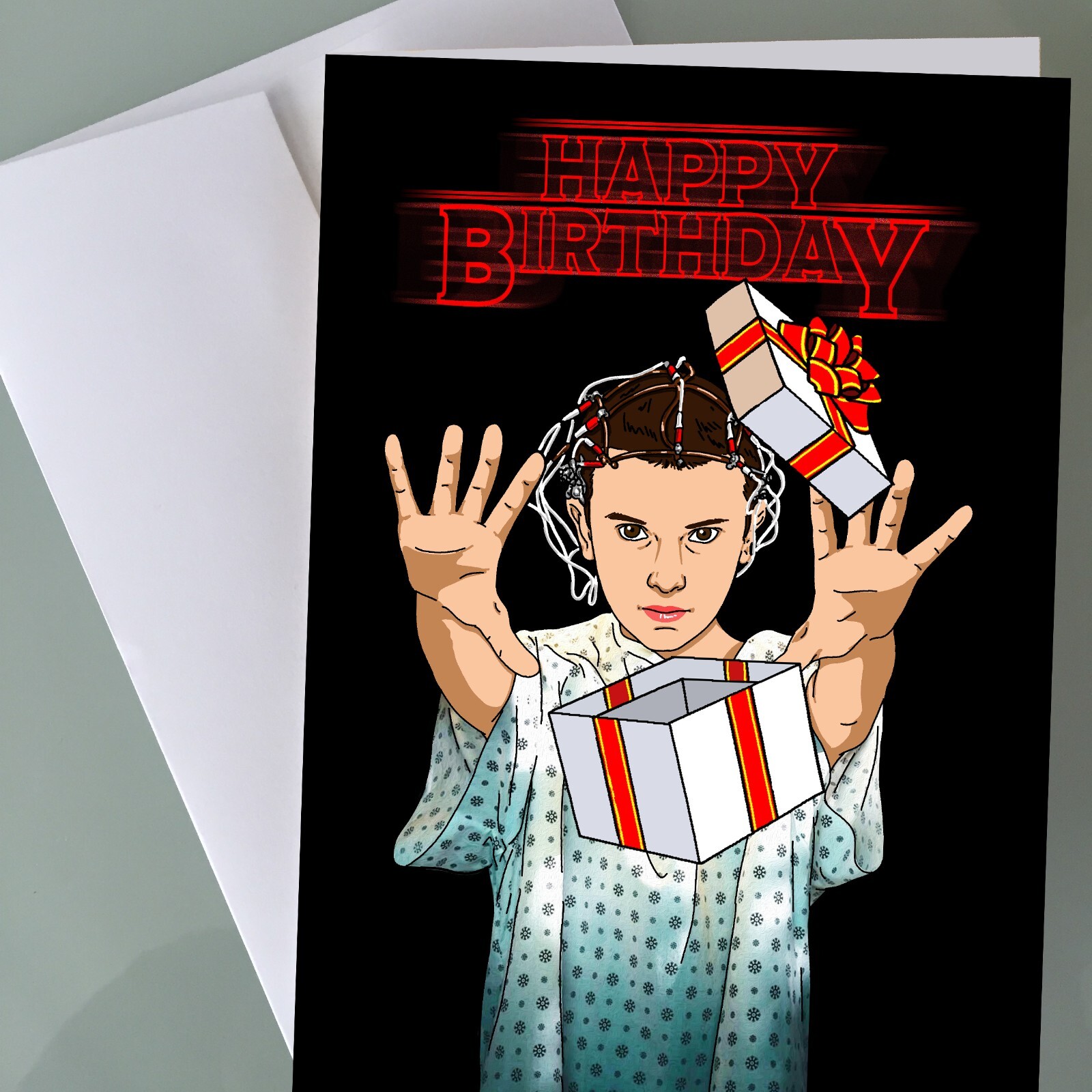 Stranger Things Birthday Card - Funny Birthday Card Girls Movie Fan Art Happy gallery