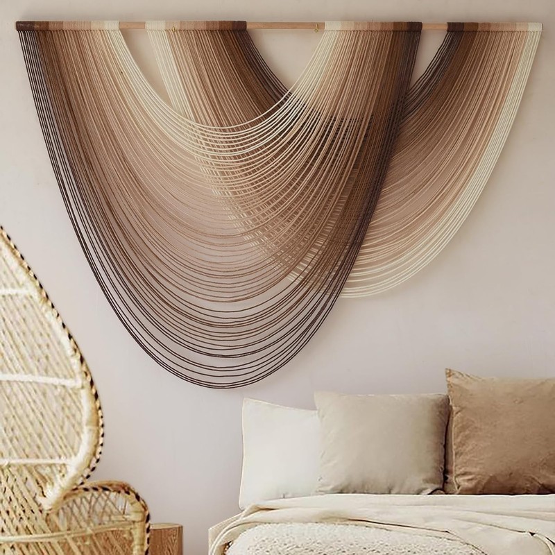 Stunning Macrame Wall Hanging 57"W x 39"L in Boho Style - Mount Easily Anywhere gallery