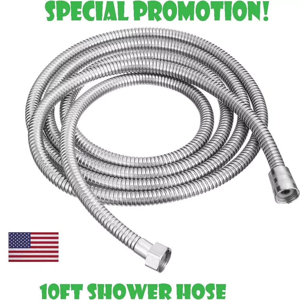 10FT Shower Head Hose Handheld Extra Long Stainless Steel Bathroom Flexible Tube gallery