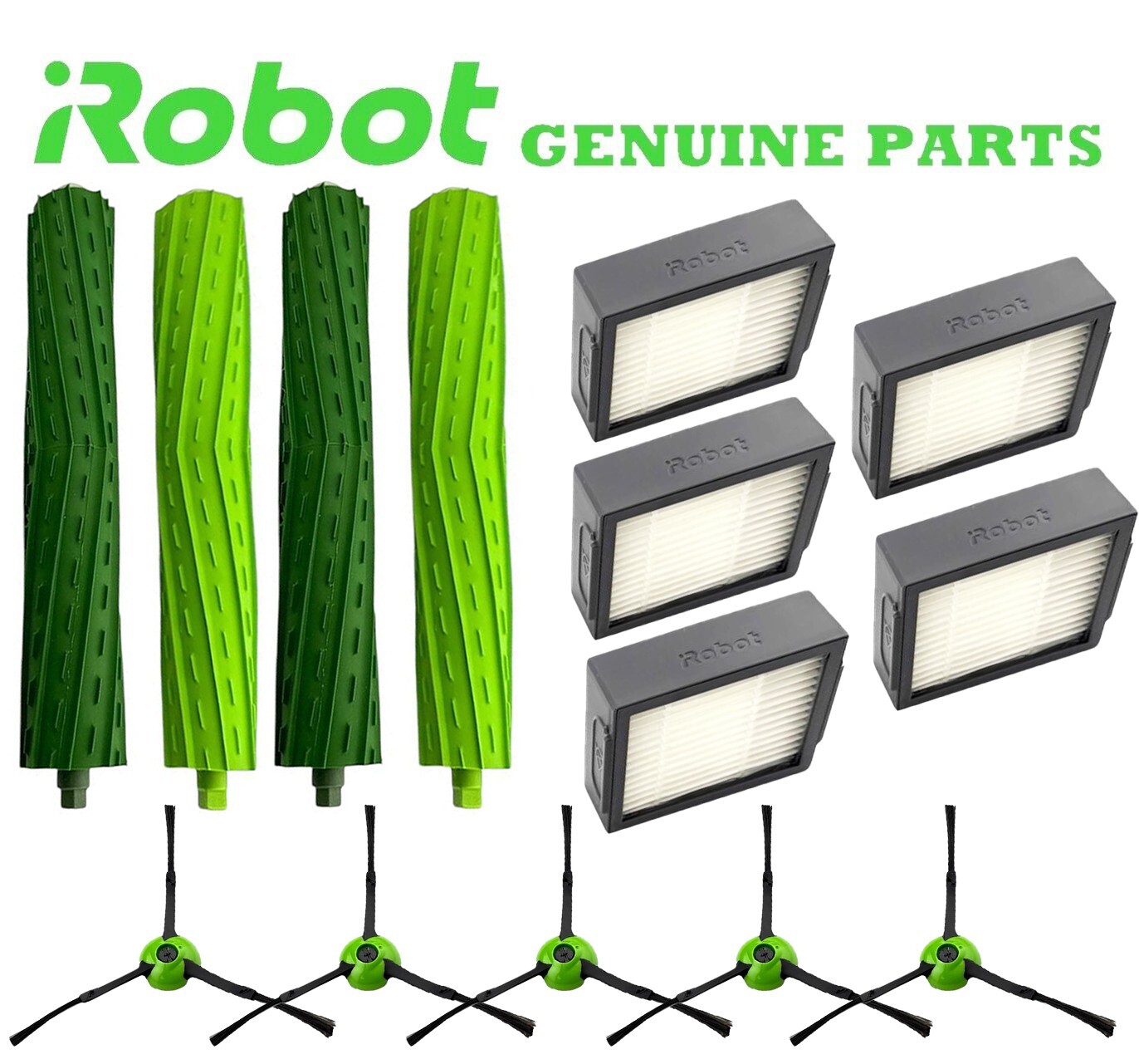 GENUINE Set Rollers + Side Brushes + Filters for iRobot Roomba j5 j6 j7 j8 Plus gallery