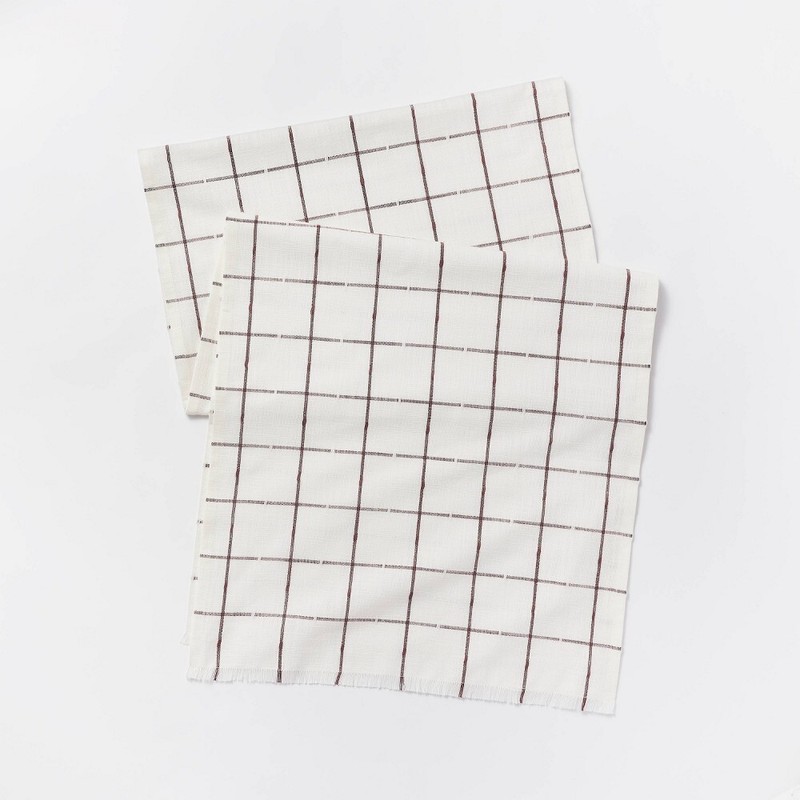 90 X 20 Cotton Windowpane Table Runner - Threshold Designed with Studio McGee gallery