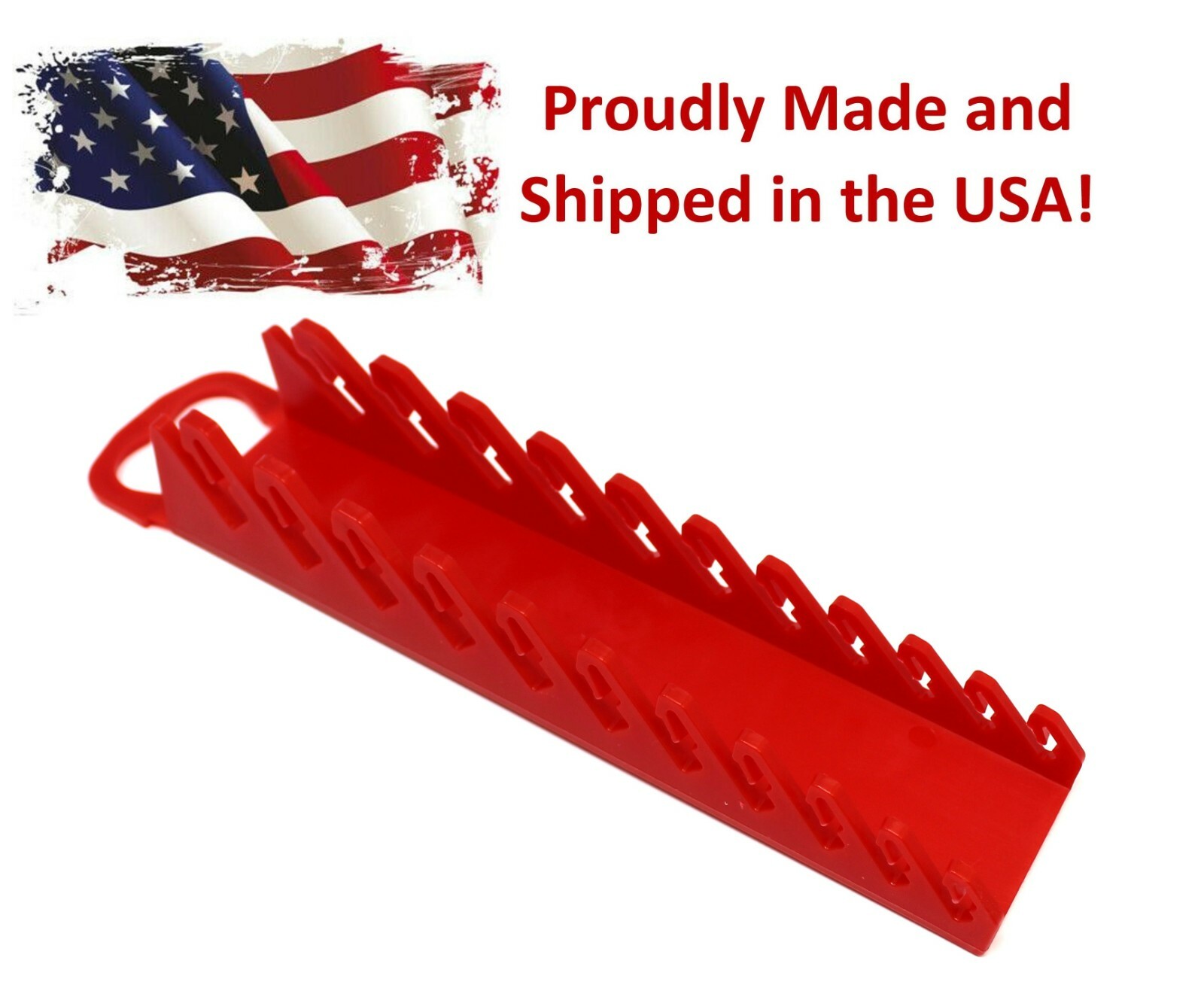 Red Plastic Portable 11-Tool Wrench Gripper Organizer Tray Holder gallery