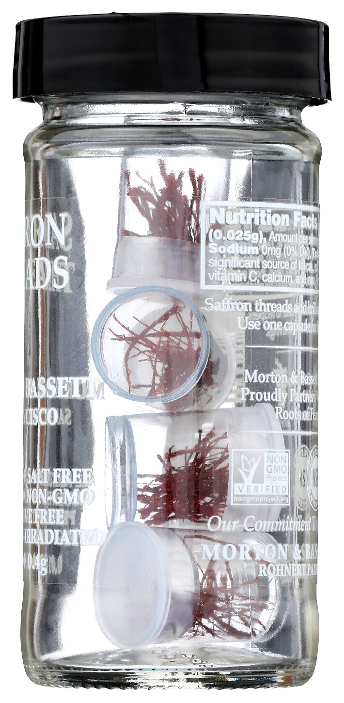 MORTON & BASSETT SAFFRON THREADS 0.01 OZ, 0.4 G, ALL NATURAL - BEST BY: FEB 2030 gallery