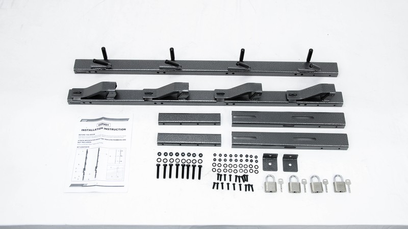 4 Place Weed Eater Racks for Open Trailers Trimmer Rack for Truck Holder w/ Lock gallery
