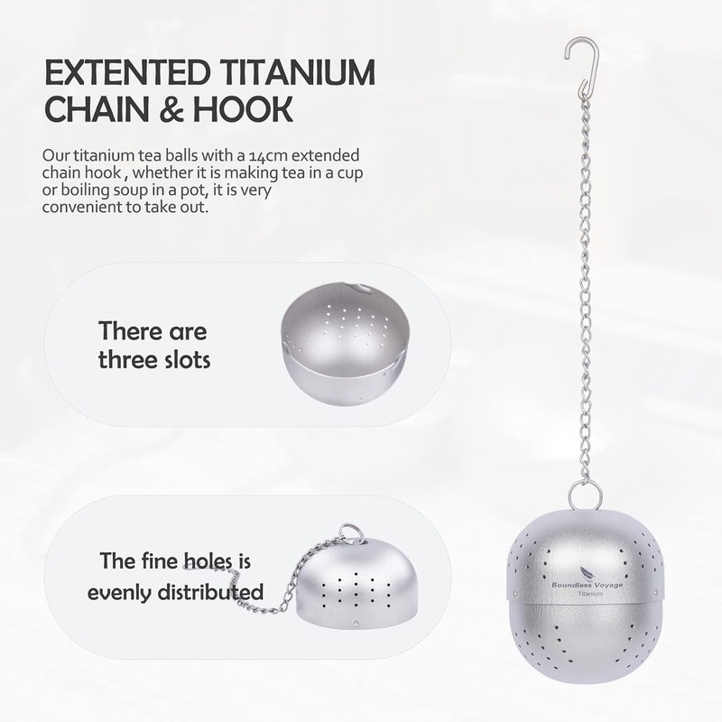 Titanium Tea Ball Infuser for Loose Tea Lightweight Tea Strainers Tea Steeper... gallery