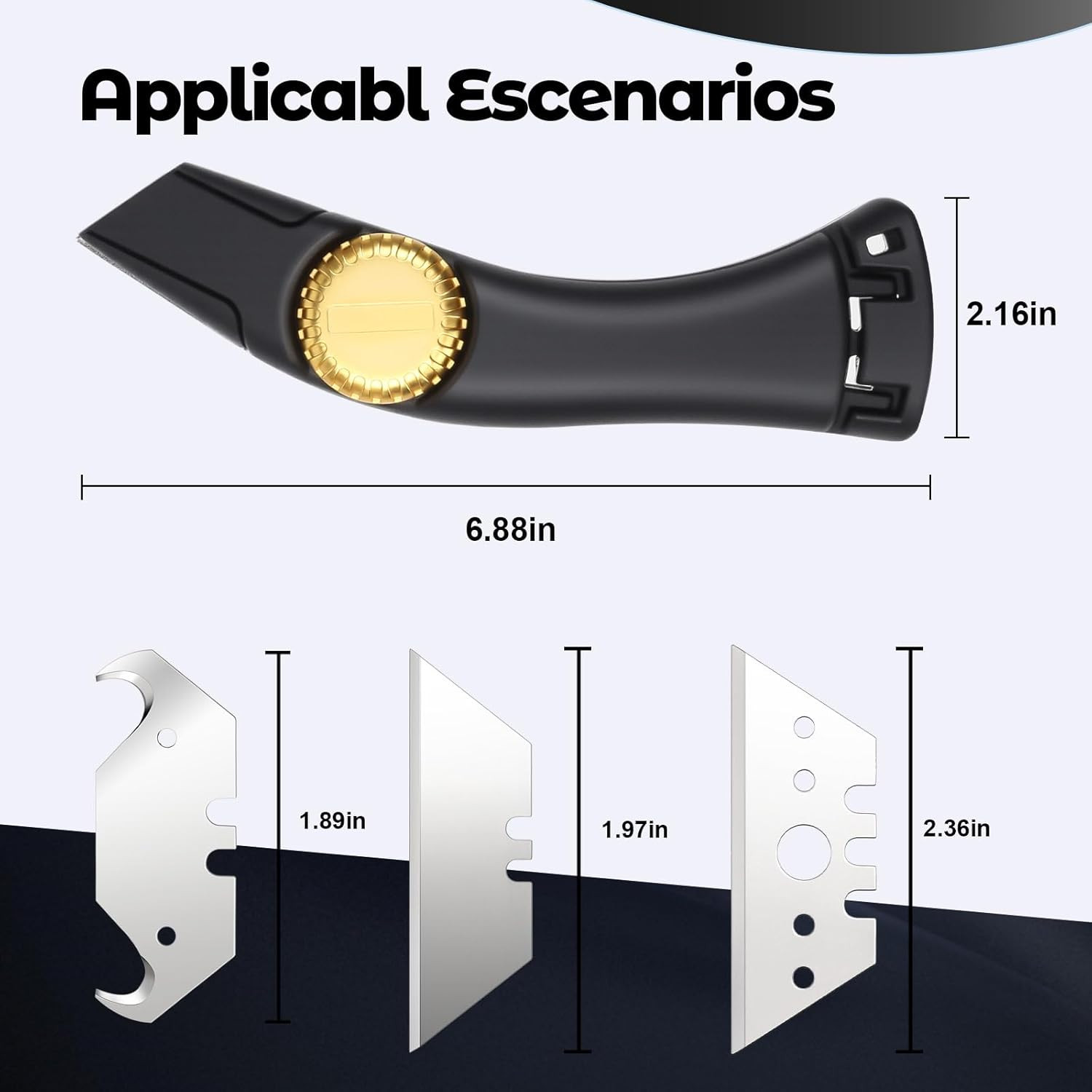 2PCS Black Fixed Blade Roofing Knife, Heavy Duty Utility Knife for Drywall, Viny gallery