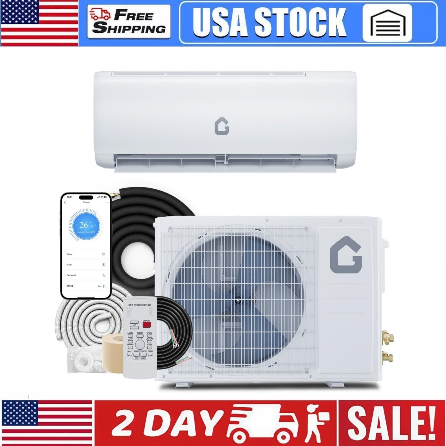 Ductless Mini Split Air Conditioner and Heat Pump 9000 BTU Cool Up to 450 Sq.Ft gallery
