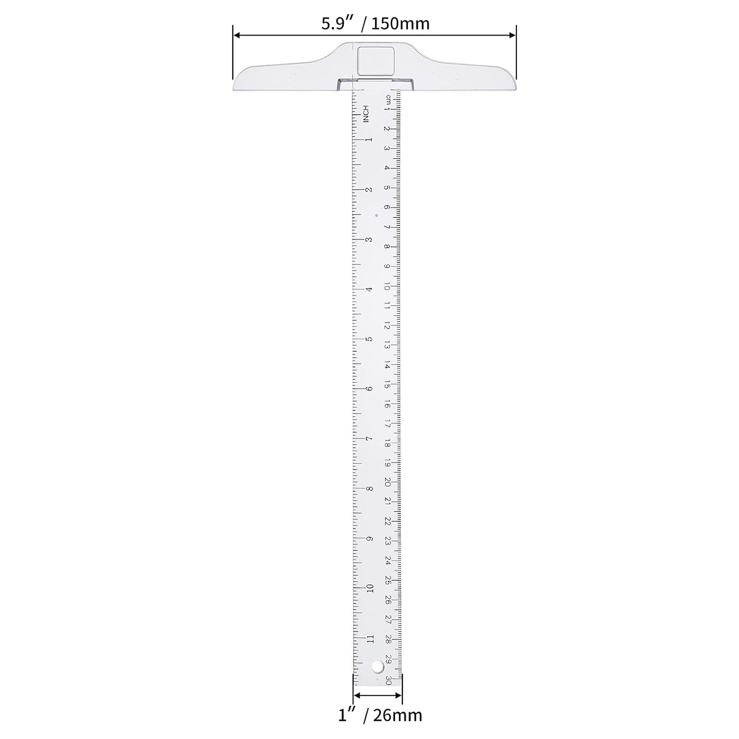 Junior T-Square Plastic Transparent T-Ruler 30cm/ 12 Inch for Drafting & Art Fra gallery