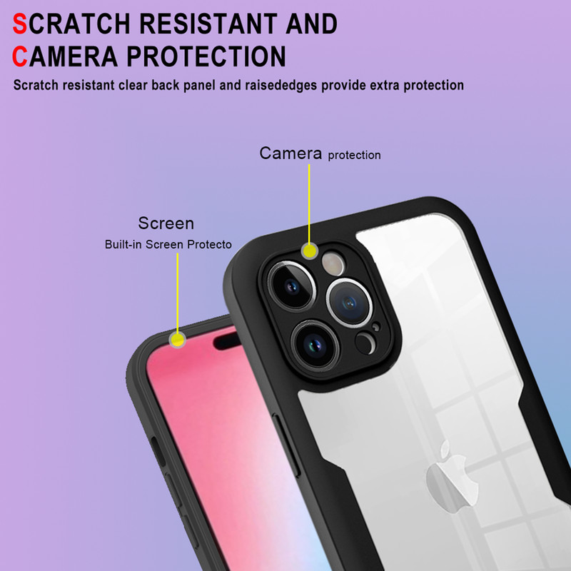 For iPhone 17 Pro Max Air 16 15 Pro Shockproof Clear Screen Protector Hard Case gallery